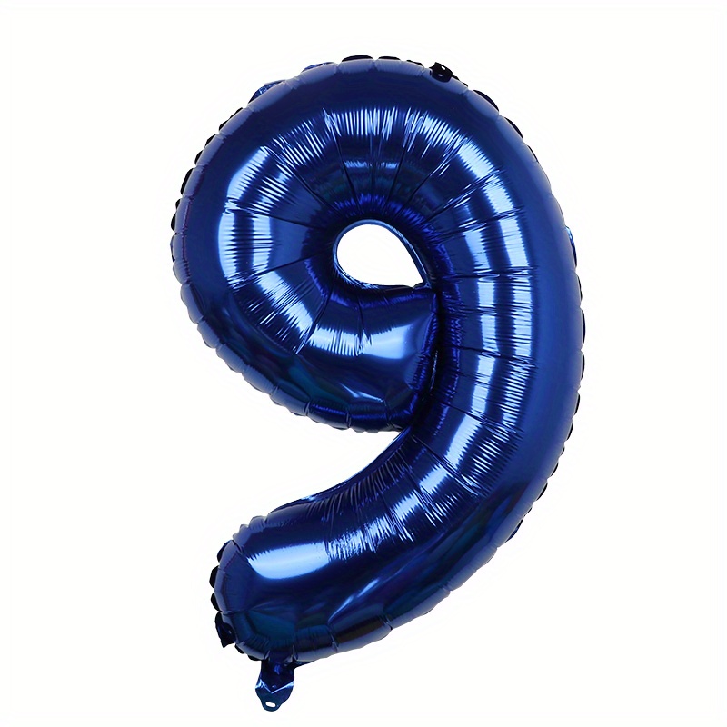Ballon en aluminium Baleine, 93 x 60 cm, bleu