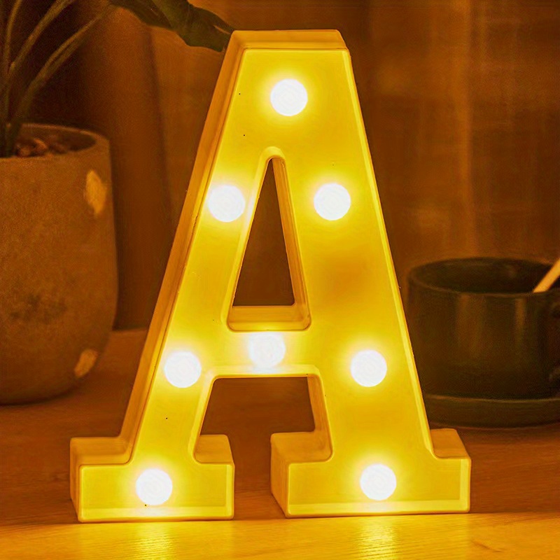 Decorative Led Light Up Number Letters, Plastic Marquee Number Lights Sign  Party Wedding Decor Battery Operated Number, 1 