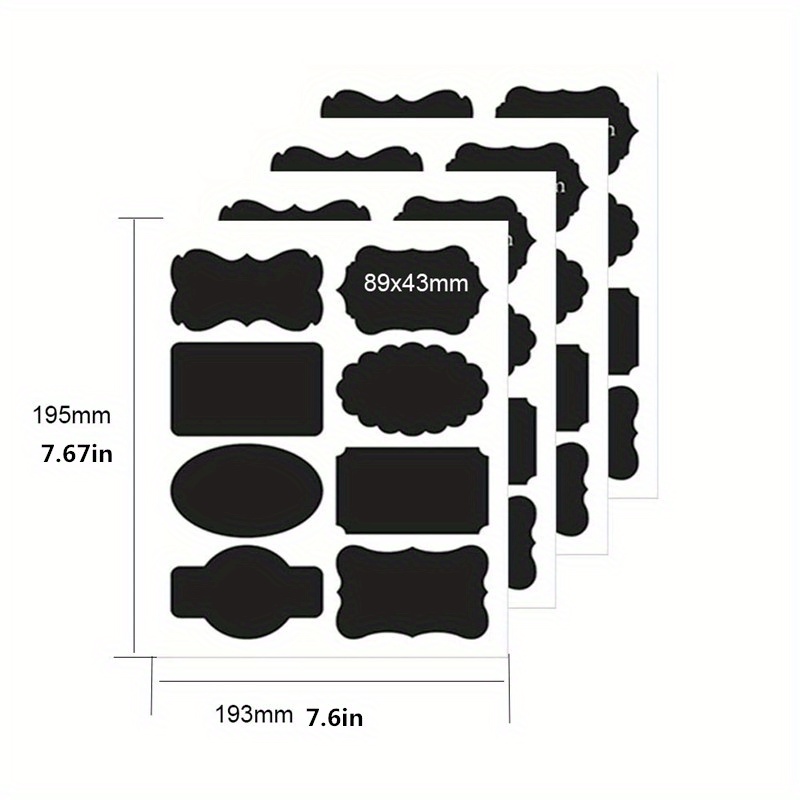 Étiquettes pour tableau noir Extra Large - Autocollants pour tableau noir  Rectangle effaçable et réutilisable Étiquette pour tableau noir Adhésif  imperméable 