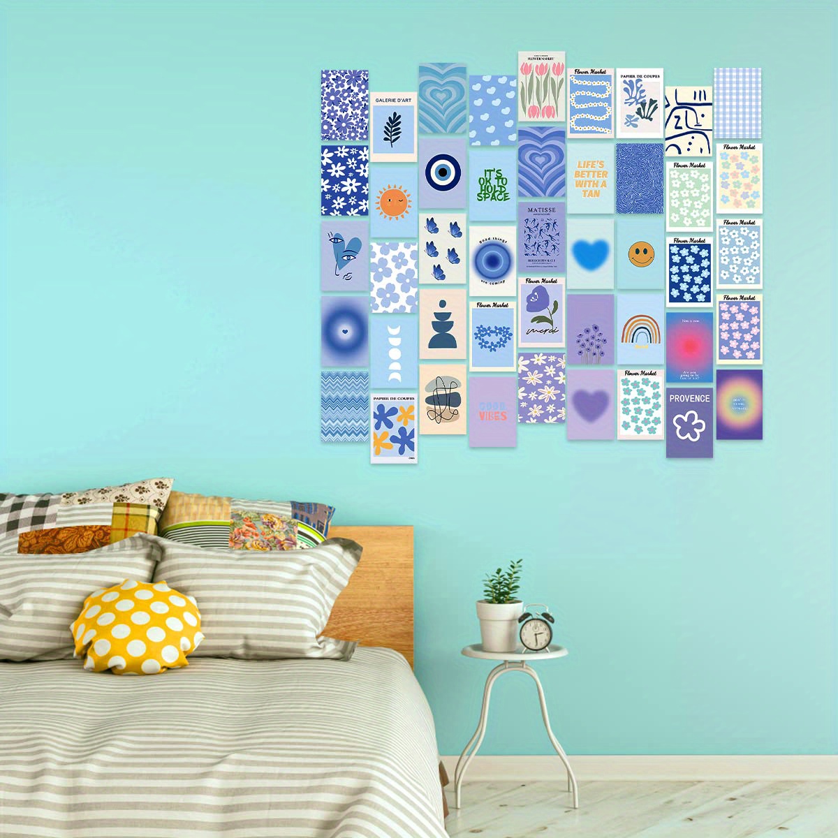 Minimalist Wall Art For Blue Room Decor Aesthetic Danish - Temu Australia