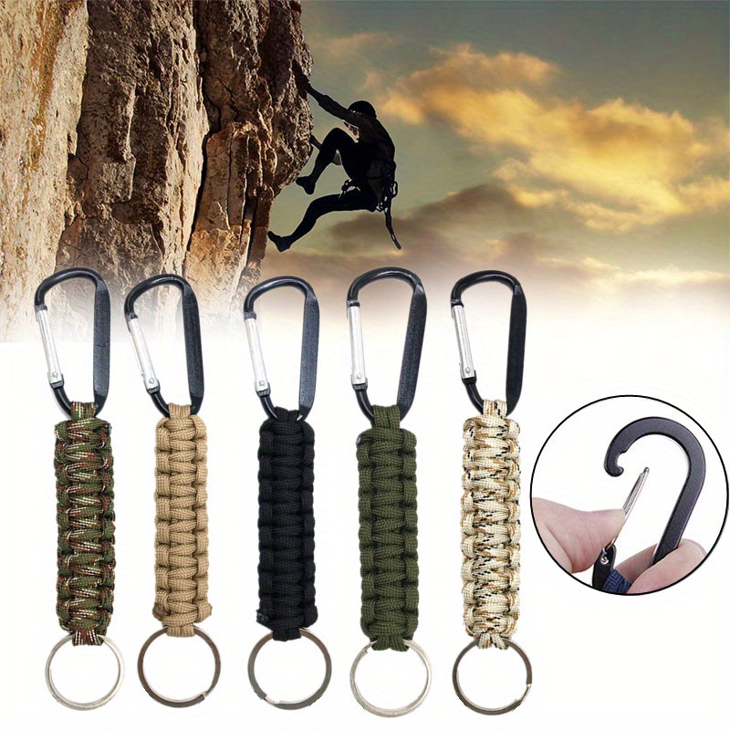 Outdoor Keychain Ring with Carabiner, Paracord Cord, Survival Tools, & –  Camping Is Easy