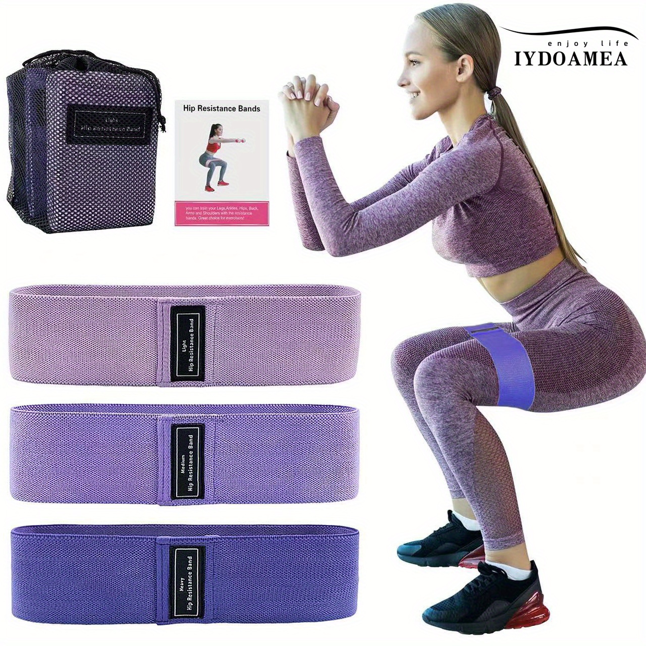 Resistance bands long hip resistance bands exercise band for unisex  training workout home yoga