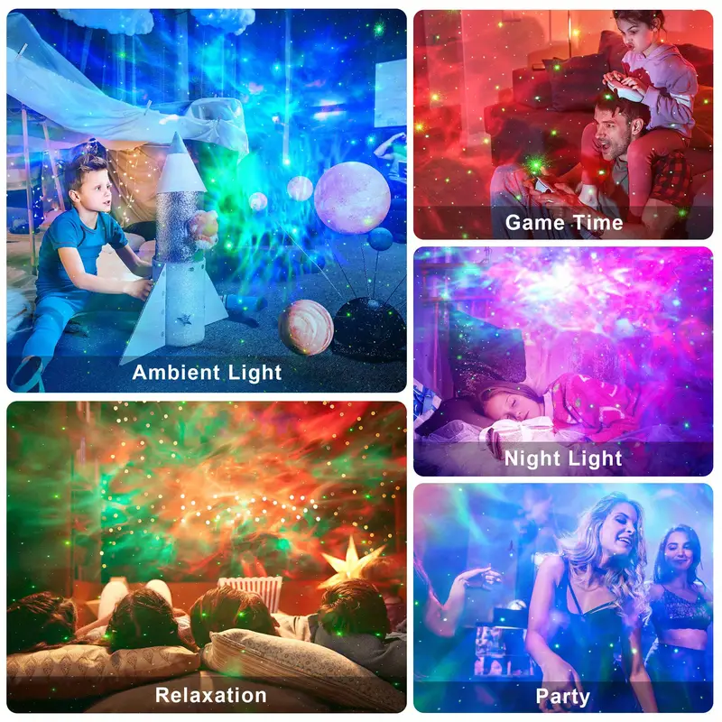 1pc star projector astronaut galaxy light projector kids nebula night light with remote control and 360 rotation magnetic head sky starry nebula aurora lamp for kids bedroom ceiling gaming room decor details 5