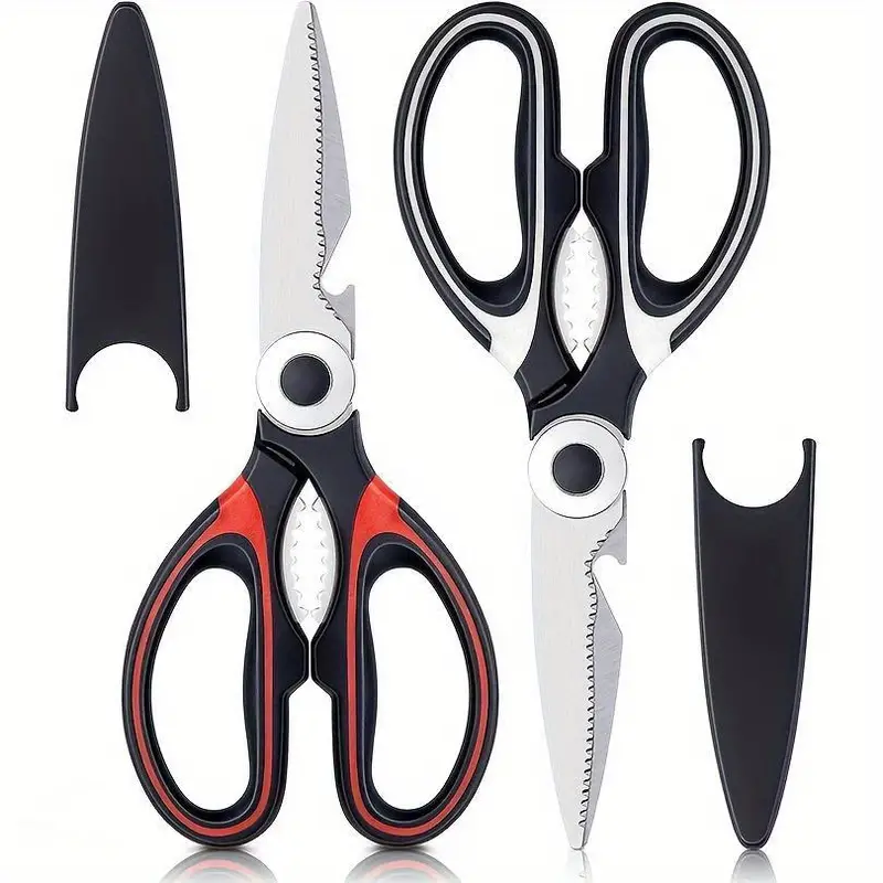 Heavy Duty Kitchen Scissors - Dishwasher Safe Meat, Poultry, And General  Purpose Scissors - Stainless Steel Utility Scissors (black Red, Black Gray)  - Temu