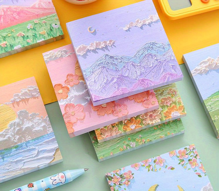  Memo Pads Paper Art, 3D Non-Stick Notes Convenience Stickers  Papers Card Craft, Creative DIY Post Notes Notepad Cute Gifts DIY Note  Paper : Office Products