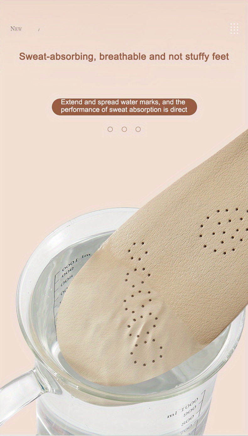 Faux Leather Latex Sports Insole Insoles for Shoes Arch Support Shoe Pads Shock Absorbing