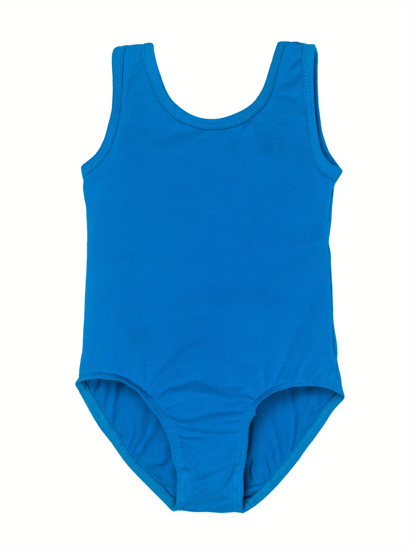 Girls Sleeveless Round Neck Bodysuit Leotards Dance Gymnastics Outfit ...