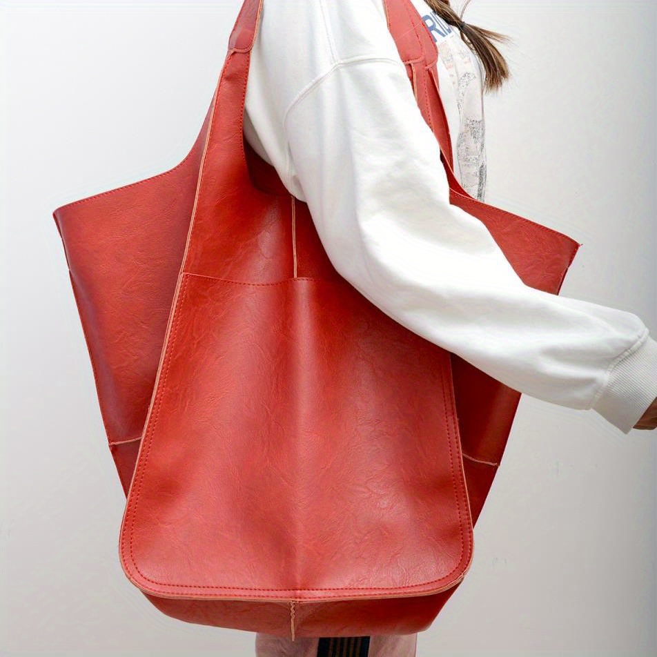 Retro Textured Pattern Handbag, Tote Bag, Classic Top Handle Purse, Women's All-match PU Leather Bag for Work,Temu