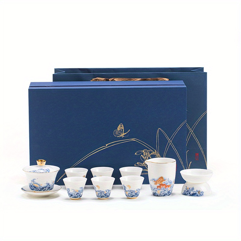 Porcelain Kung Fu Tea Set Office Reception High-end Gift Box