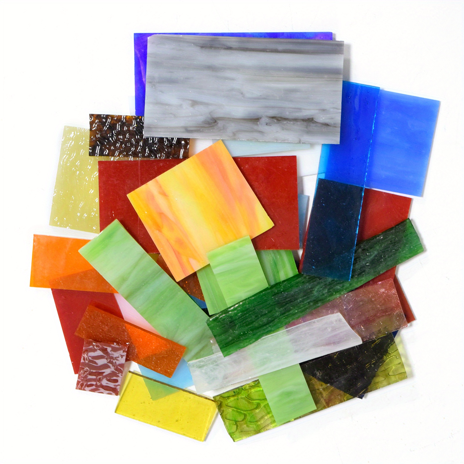 Stained Glass Shards Five Shapes Mixed Colorful Mix And Match Diy