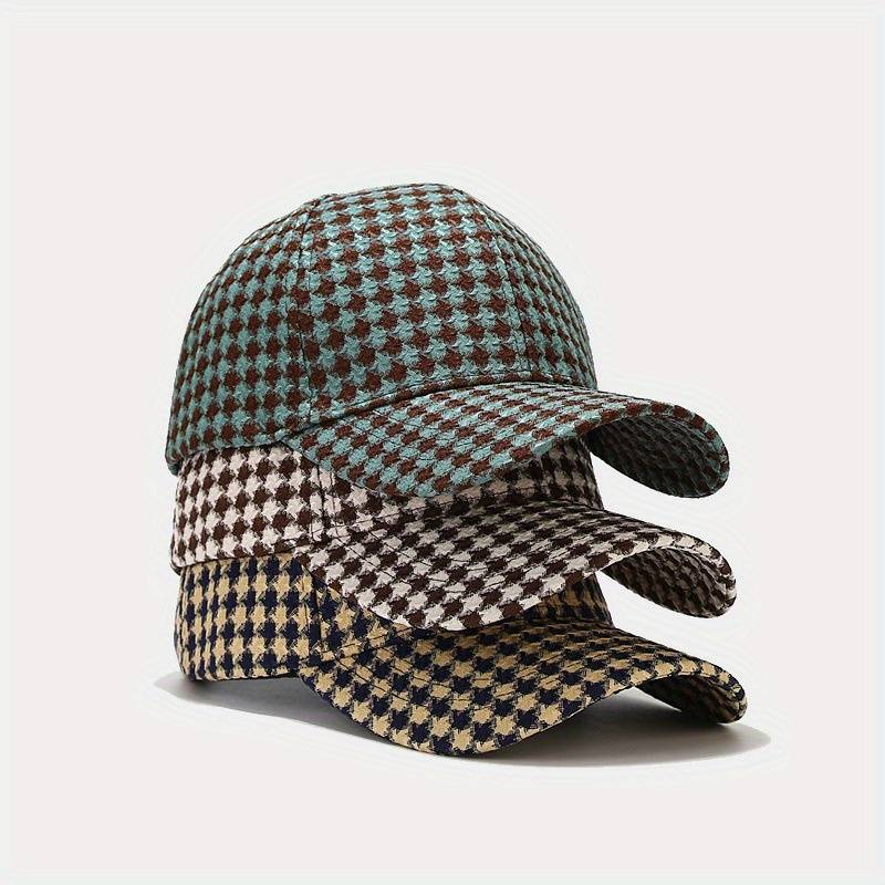 Plaid Baseball Hat Bufflao Checked Unisex Snapback Cap Cotton Hip Hop...