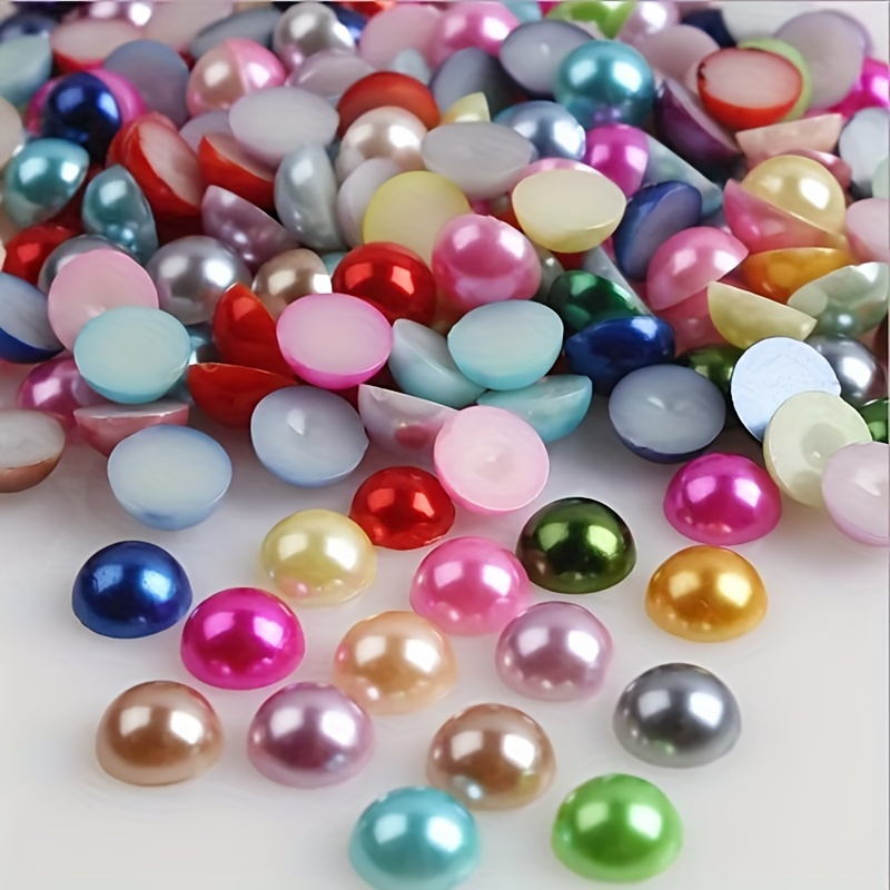  Mitad de perlas para uñas, arte de uñas, 2800 piezas de tamaños  mixtos, perlas blancas con parte trasera plana, cuentas redondas AB  redondas de imitación de media perlas, cuentas sueltas para