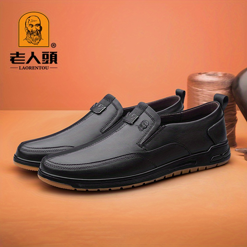 Chaussures De Conduite En Cuir Pour Homme – Bottines à Zip Latéral, Semelle Antidérapante, Confort Large Et Style Casual - 3