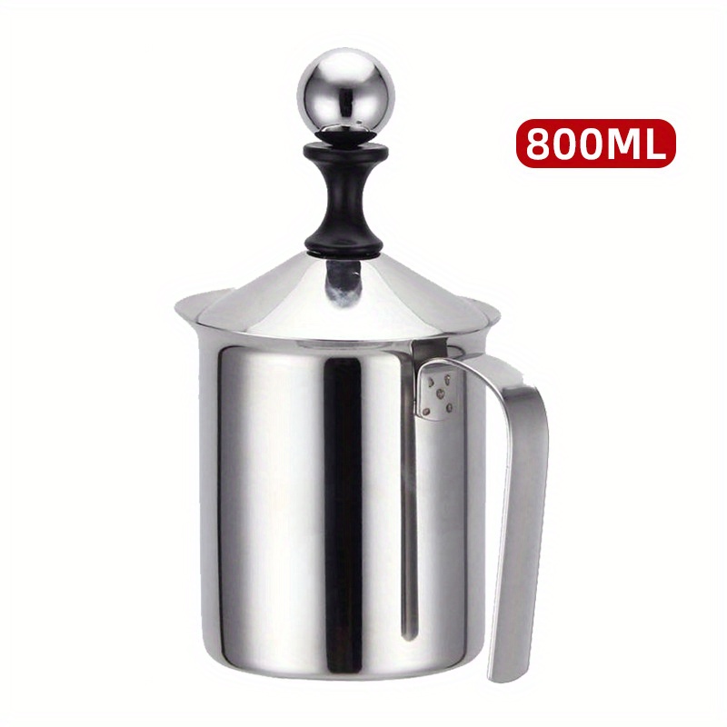  Espumador manual de leche, espuma de leche 800ML que hace el  acero inoxidable de la herramienta para la cocina : Hogar y Cocina