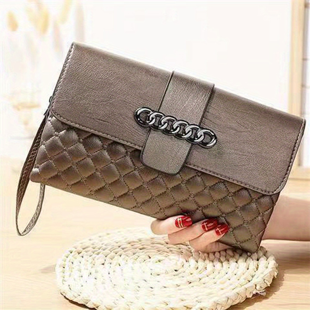 Classic Geometric Pattern Long Wallet, Large Capacity Zipper Around Coin  Purse, Elegant Clutch Purse - Temu Austria