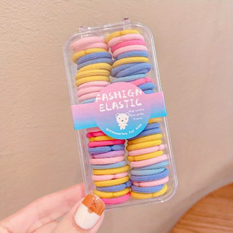 Colorful Small Hair Elastics Ties Stretchy Rubber Bands Ponytail Holder