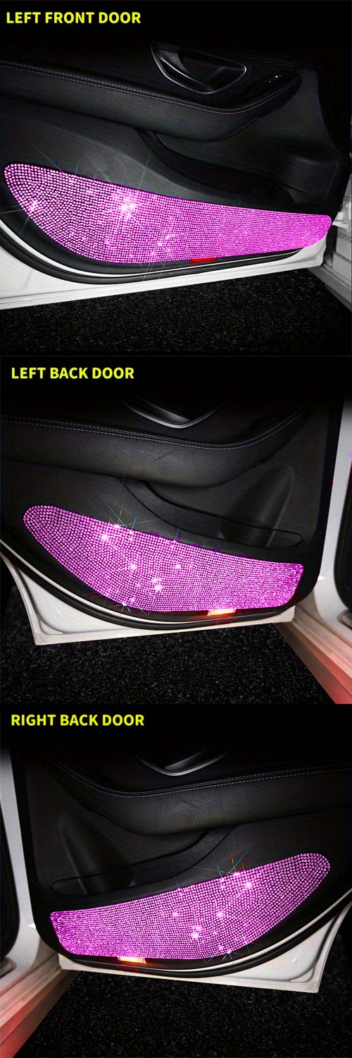4-Pieces Bling Car Door Anti-Kick Pad, Crystal Car Door Protective Pad,  Diamonds Anti-Collision Stickers(2 Pieces for Front Door and 2 Pieces for  Back Seat Door)(White Rhinestones) : : Car & Motorbike