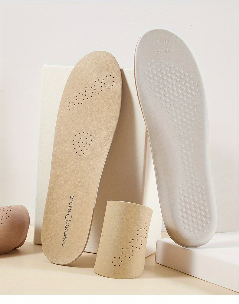 Faux Leather Latex Sports Insole Insoles for Shoes Arch Support Shoe Pads Shock Absorbing