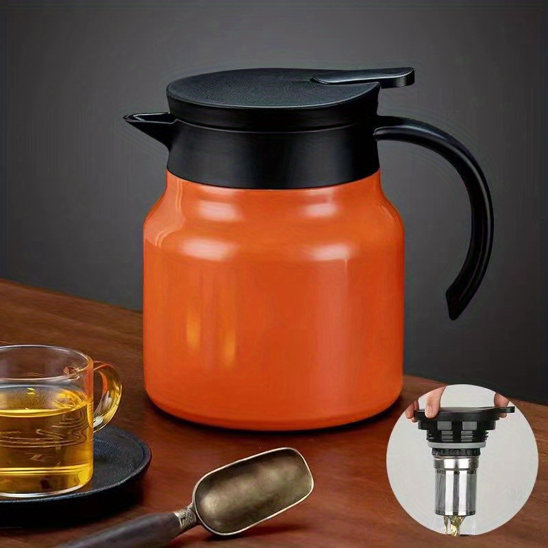 Teapot, Stainless Steel Tea Pot, Thermal Teapot, Thermal Coffee Teapot,  Teapot With Tea Strainer, Metal Teapot, Household Teapot, Kitchen Supplies,  Kitchen Stuff - Temu