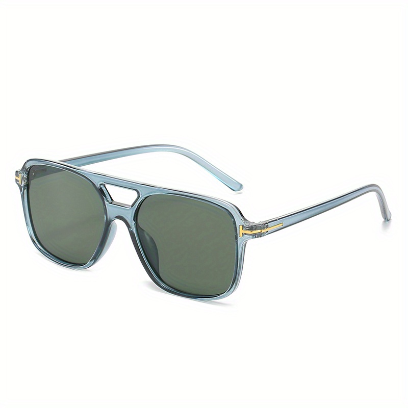 Aviator Style Sunglasses for Men and Women Clear Acetate - Blue Lens