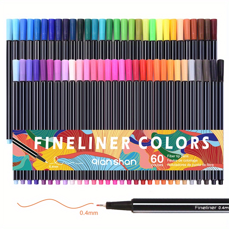 Fineliner Color Pen Set, 0.4mm Colored Fine Liner Sketch Drawing Pen, Pack  Of 10 Assorted Colors