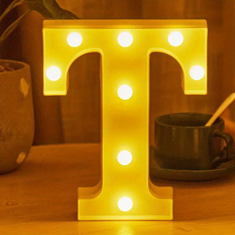  10 Pieces Decorative Led Light up Number Letters White