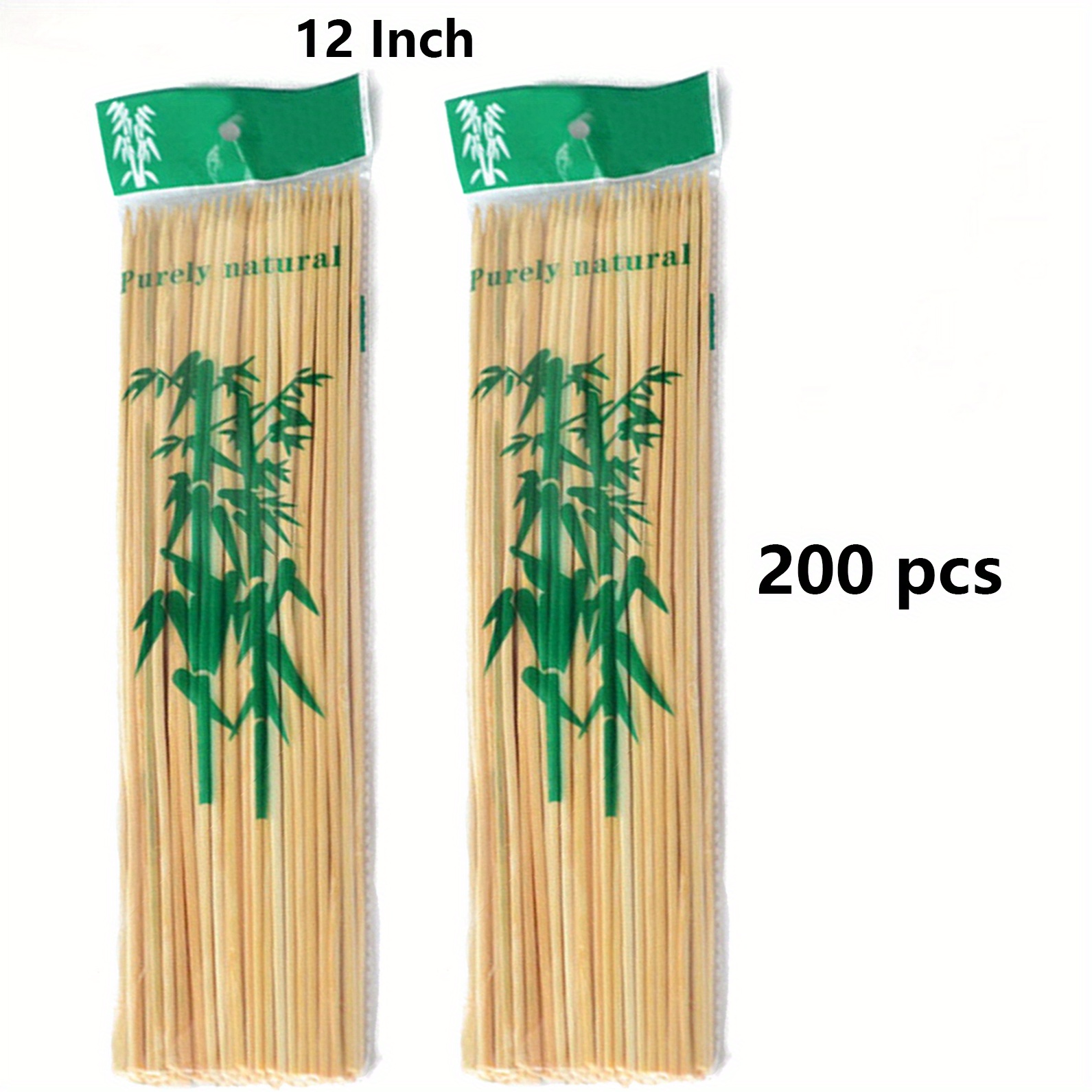 200 12inch Bamboo Skewers Wooden BBQ Stick Shish Grill Kabobs