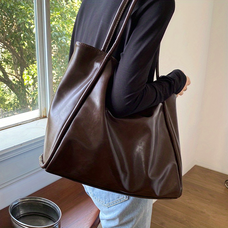 Minimalist Solid Color Tote Bag Large Capacity Shoulder Bag Womens  Multifunctional Bag For Work, Free Shipping, Free Returns