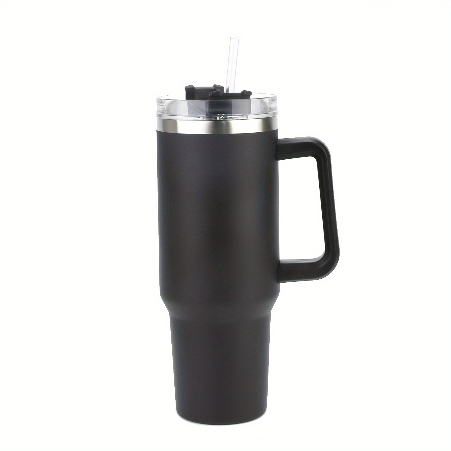 20 oz Tumbler Mug with Lid and Straw, Insulated Travel Coffee Mug with  Handle, Double Wall Stainless Steel Vacuum Coffee Tumbler, Thermal Coffee  Cup, Black 