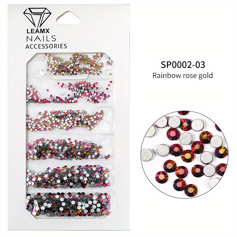6 Grid Rhinestone Nail Stickers for DIY Nail Decor
