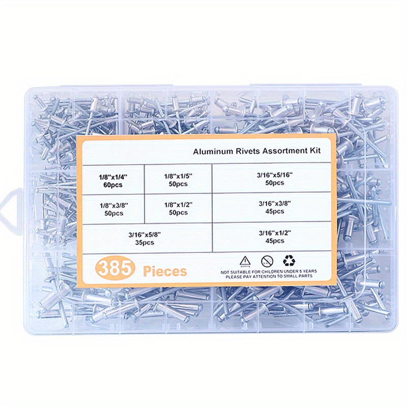 Aluminum Rivet Assortment Kit Dome Head Blind Rivets Temu