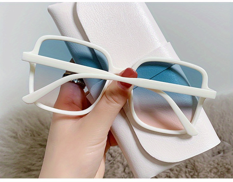 Candy Color Hip Hop Sunglasses Large Frame Square Sunshade Sunglasses Women  Gradient Color Vintage Punk Driving Eyewear - Temu