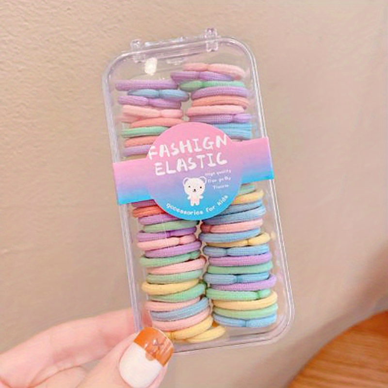 Colorful Small Hair Elastics Ties Stretchy Rubber Bands Ponytail Holder
