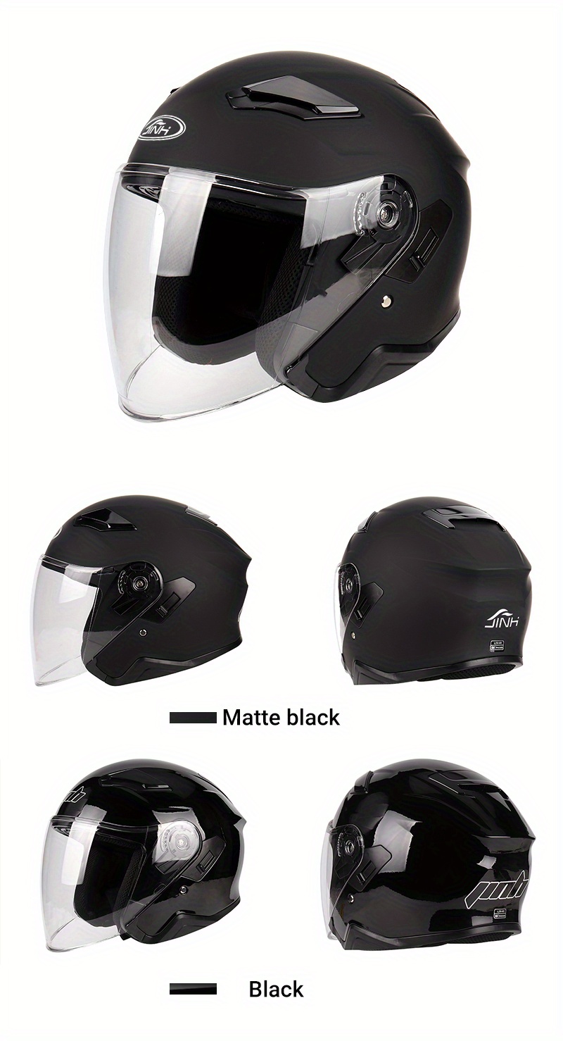 Dot Certified Motorcycle Helmet Double Mirror Half Helmet Temu