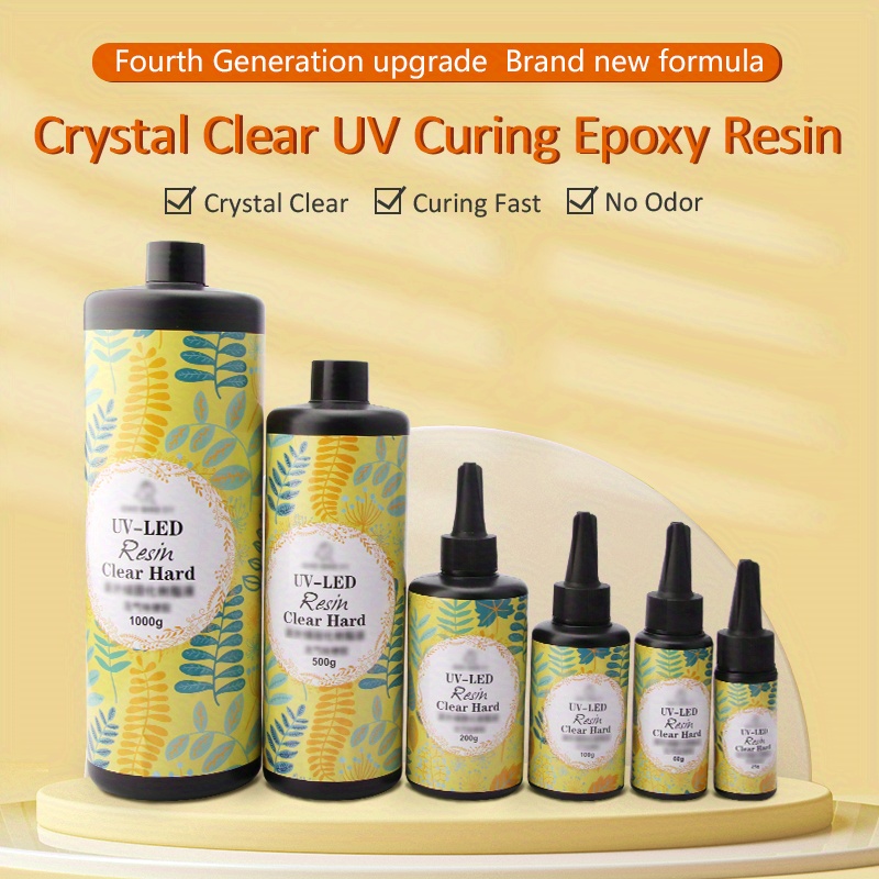 UV Resin Clear Soft UV Curing Epoxy Resin Soft UV Glue Ultraviolet Curing  Solar Cure Resin Sunlight Activated Resin for DIY Jewelry Making Casting 