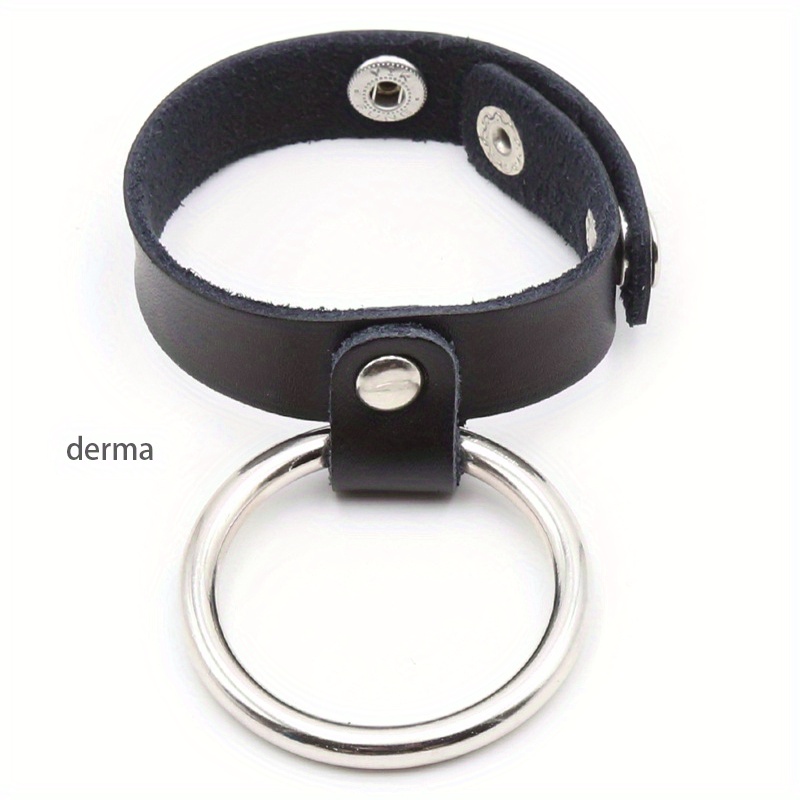 Double Cock Ring with Vegan Leather & Metal for Men