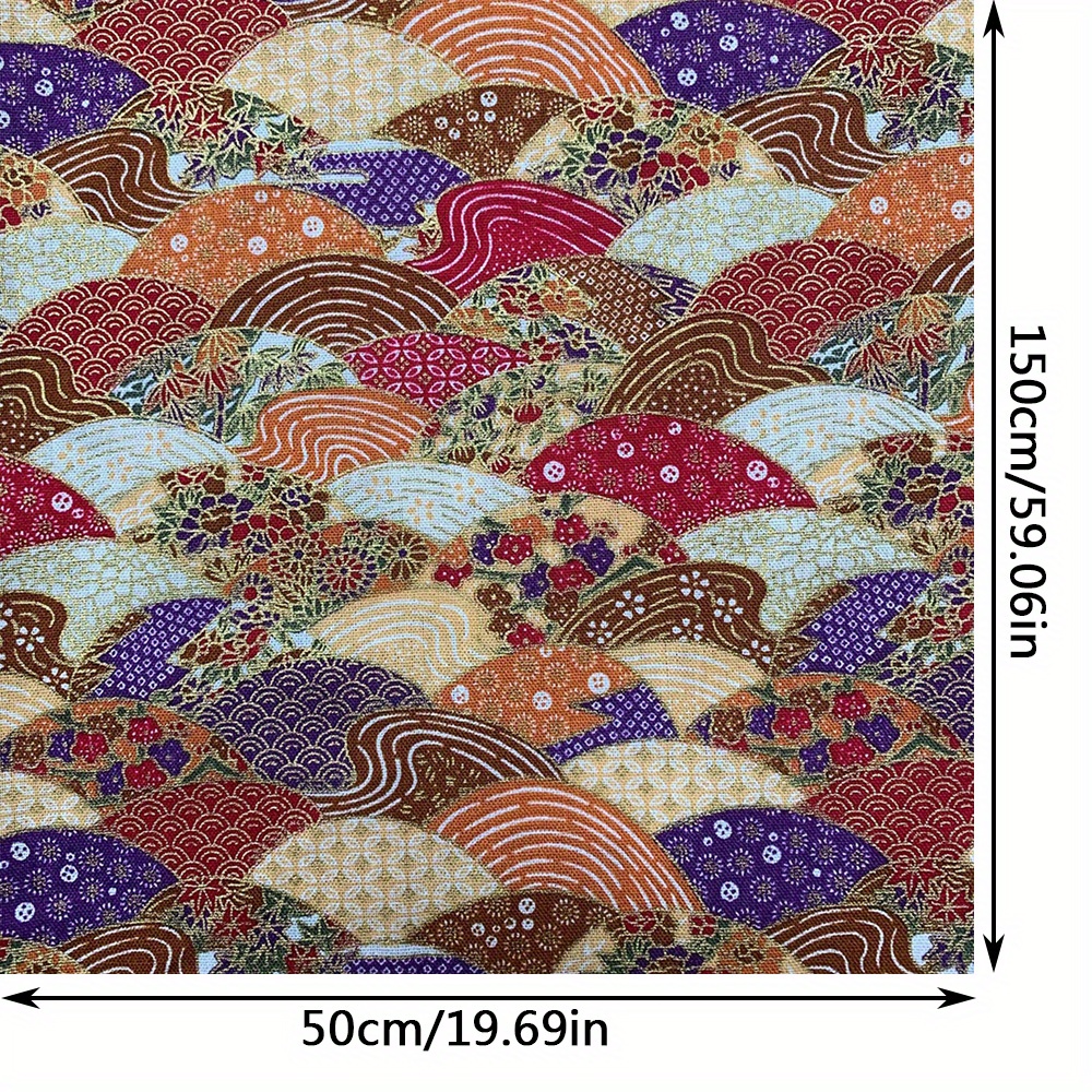 Geometric Cotton Fabric for DIY Kimono Handicrafts