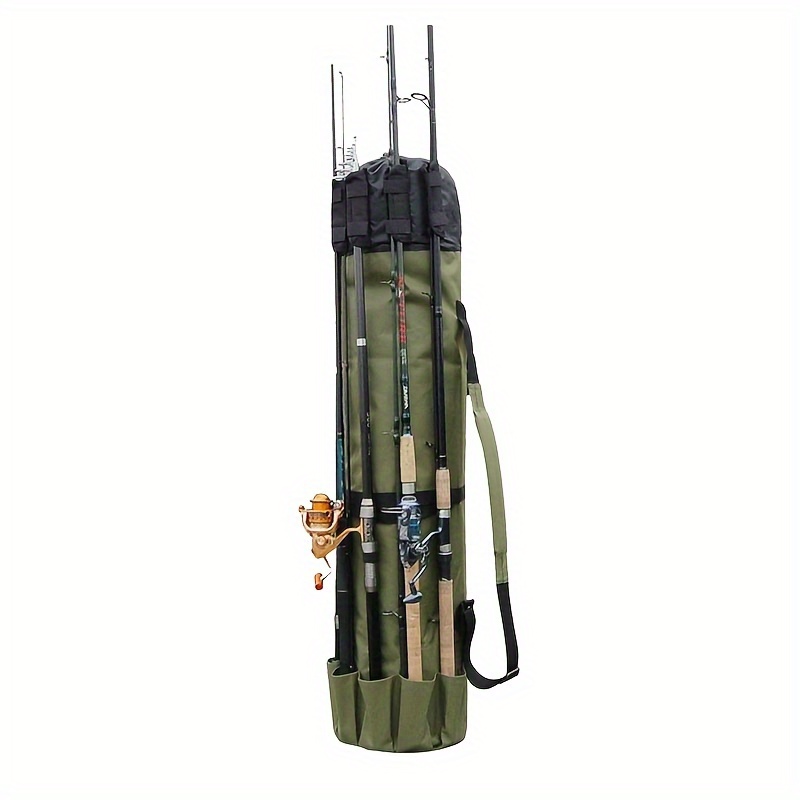 Large Capacity Waterproof Fishing Pole Bag with Rod Holder -  Multifunctional Organizer for Fishing Gear - Perfect Fishing Gift for Men