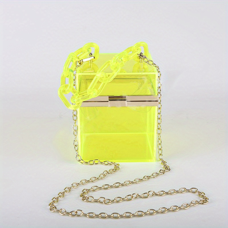Clear Acrylic Box Handbags Mini Chain Crossbody Bag Square Jelly Evening  Purse For Women 4 53 4 53 5 51inch - Bags & Luggage - Temu Germany