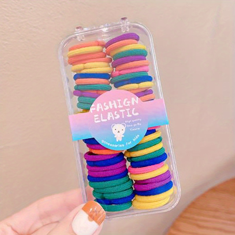 Colorful Small Hair Elastics Ties Stretchy Rubber Bands Ponytail Holder