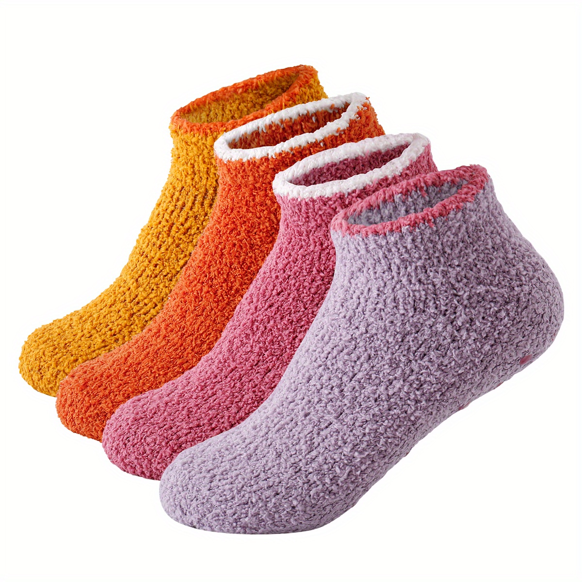 Pink/Purple/Grey Grip Socks for Toddlers & Kids - 4 pairs