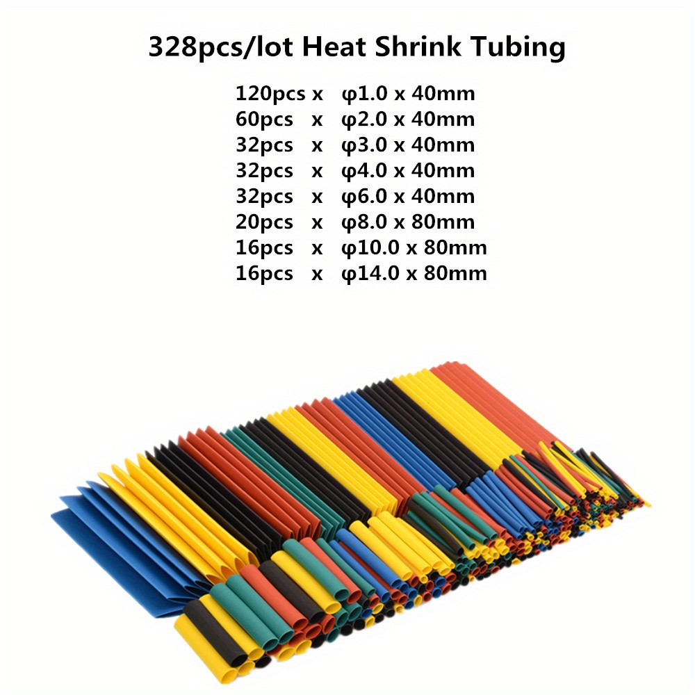 Heat Shrink Tubing Kit,Mini Heat Gun + 328 PCS Heat Shrink Wrap Tube 2:1.:  : Industrial & Scientific