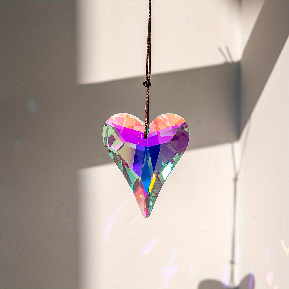 Forme de coeur en cristal arc-en-ciel (40 mm