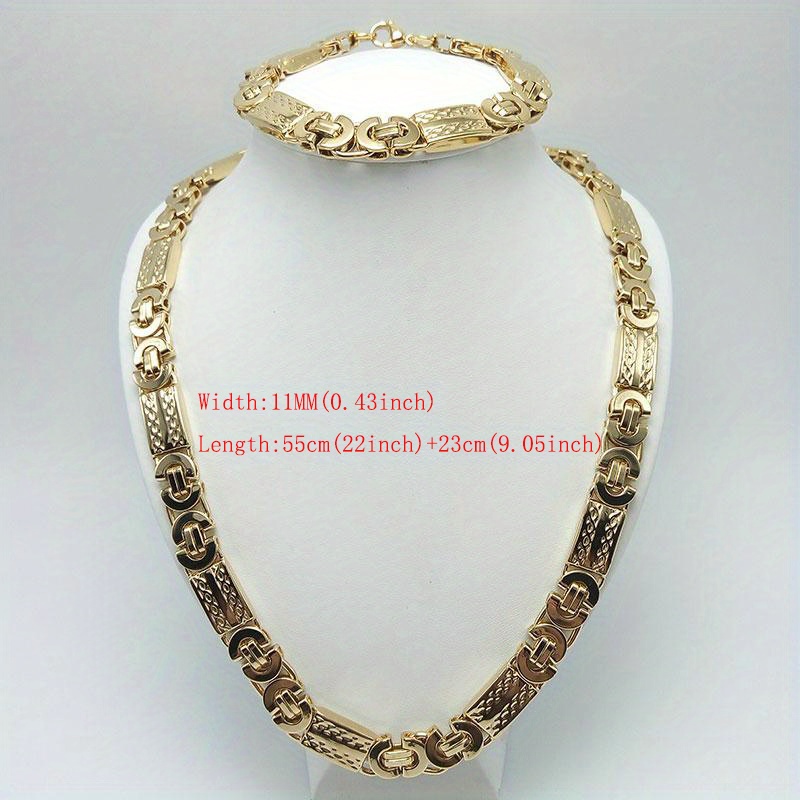 11mm ( 0.43) Width - Premium Quality Gold Silver Chain Strap (Chunky Chain  )