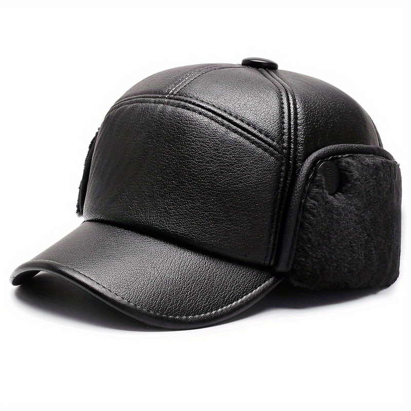  Gorra de béisbol de cuero de invierno sólido para hombre, gorra  negra cálida para otoño, gorras y sombreros (color caqui) : Ropa, Zapatos y  Joyería