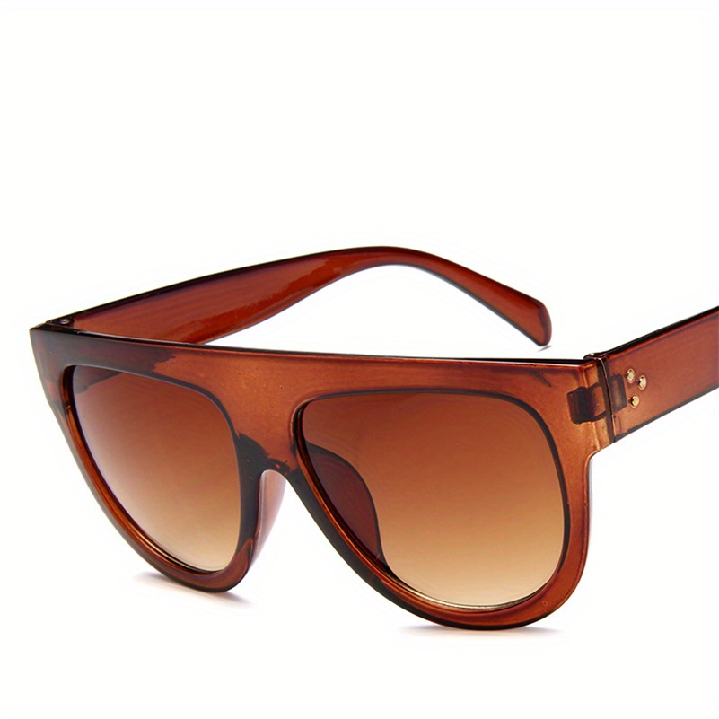 Oversized Cat Eye Sunglasses Gradient Lens Flat Top Glasses