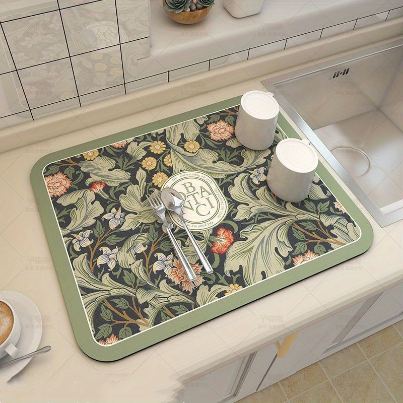 Diatom Mud Kitchen Drain Pad Bohemia Quickly Dry Coffee Bar Mat