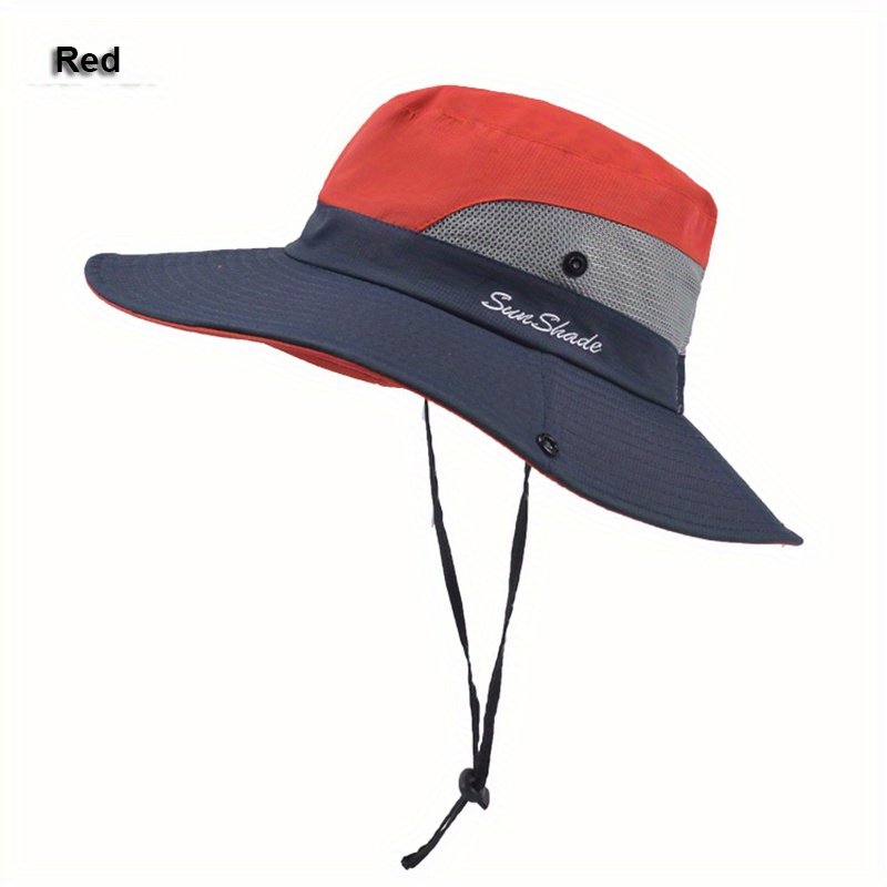 Packable Mesh Sporty Boonie Hat Rope Sun Protection Wide - Temu United  Kingdom