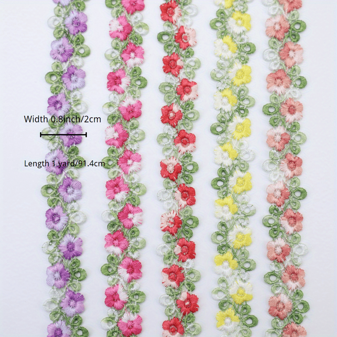 1 Yard Flower Lace Ribbon Trim Flower Embroidered Trim - Temu