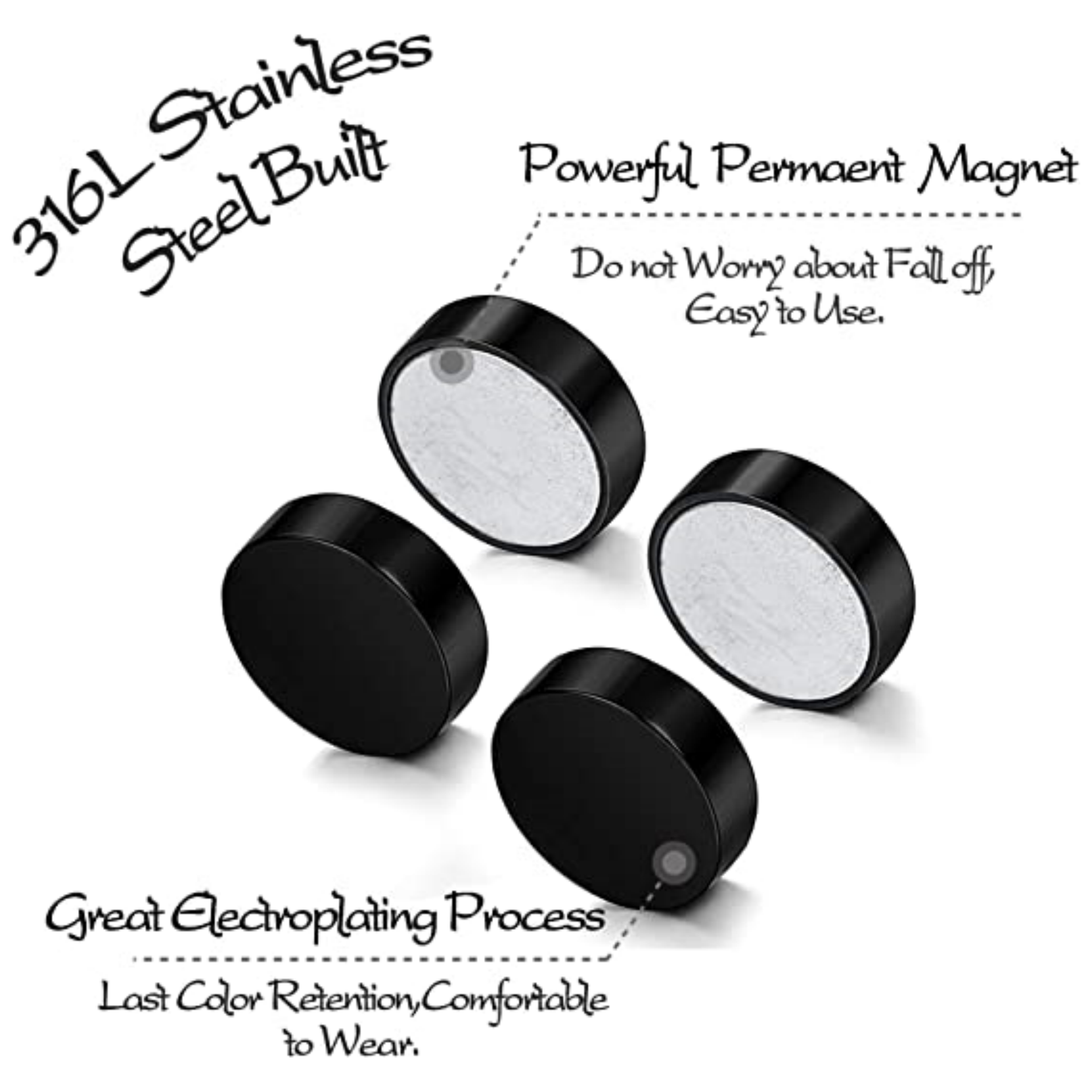 Stainless Steel Non Pierced Earrings For Men Temu